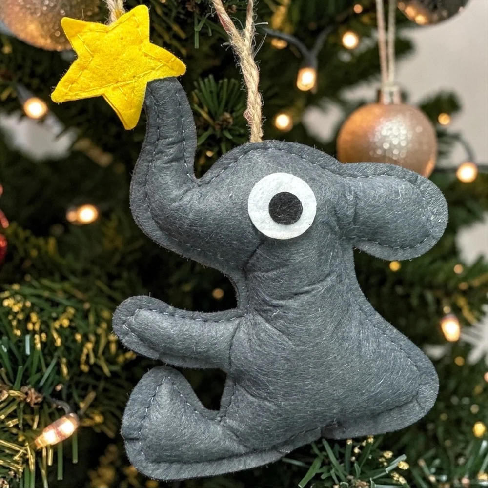 Elephant Friendship Ornaments Set of 2 Sister Gift Love Loyalty Story Card